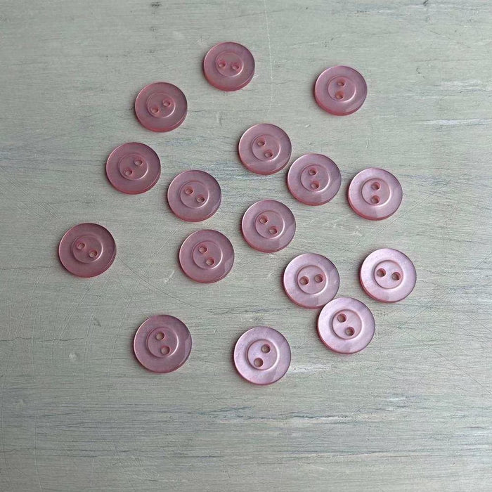 Abbey Purely Wool 2-Hole Buttons – Carnation-Buttons-Trendy Trims-11.5 mm (18L)-Wild & Woolly Yarns
