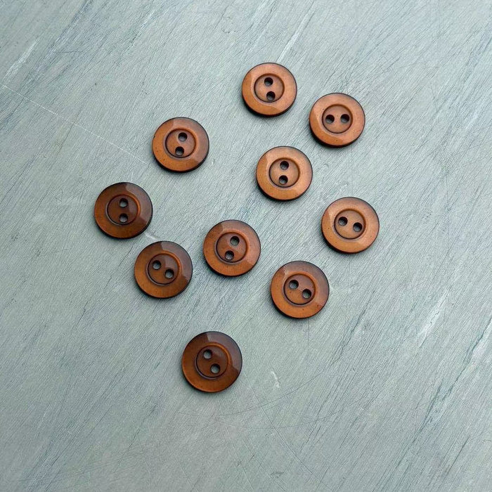 Abbey Purely Wool 2-Hole Buttons – Cinnamon-Buttons-Trendy Trims-11.5 mm (18L)-Wild & Woolly Yarns