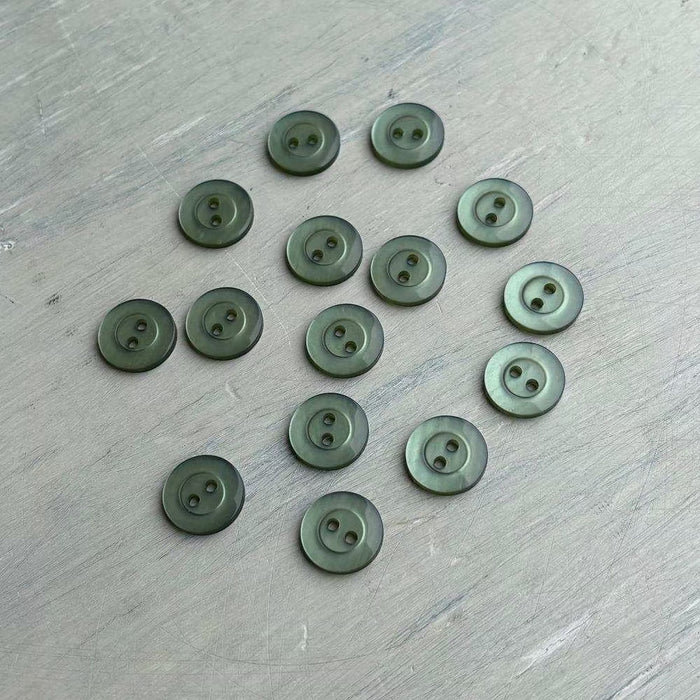 Abbey Purely Wool 2-Hole Buttons – Light Pistachio-Buttons-Trendy Trims-11.5 mm (18L)-Wild & Woolly Yarns
