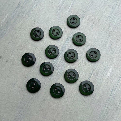 Abbey Purely Wool 2-Hole Buttons – Pine-Buttons-Trendy Trims-11.5 mm (18L)-Wild & Woolly Yarns