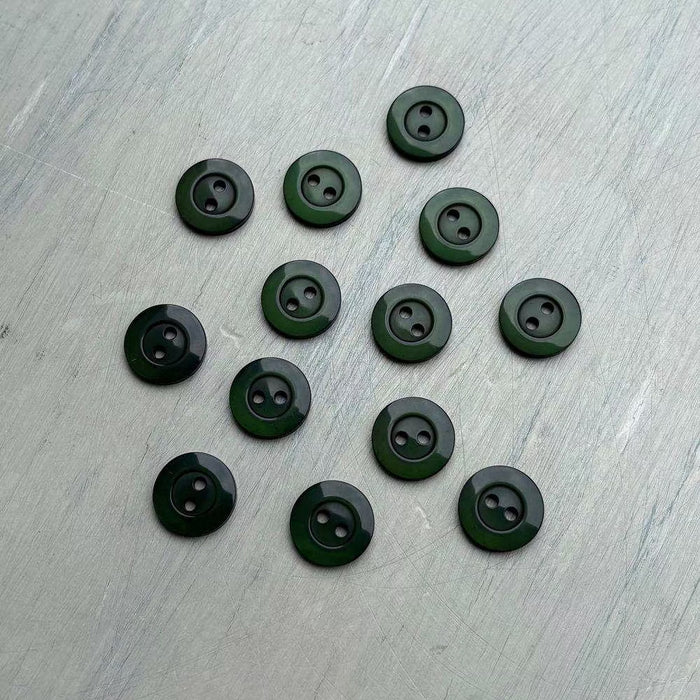 Abbey Purely Wool 2-Hole Buttons – Pine-Buttons-Trendy Trims-11.5 mm (18L)-Wild & Woolly Yarns