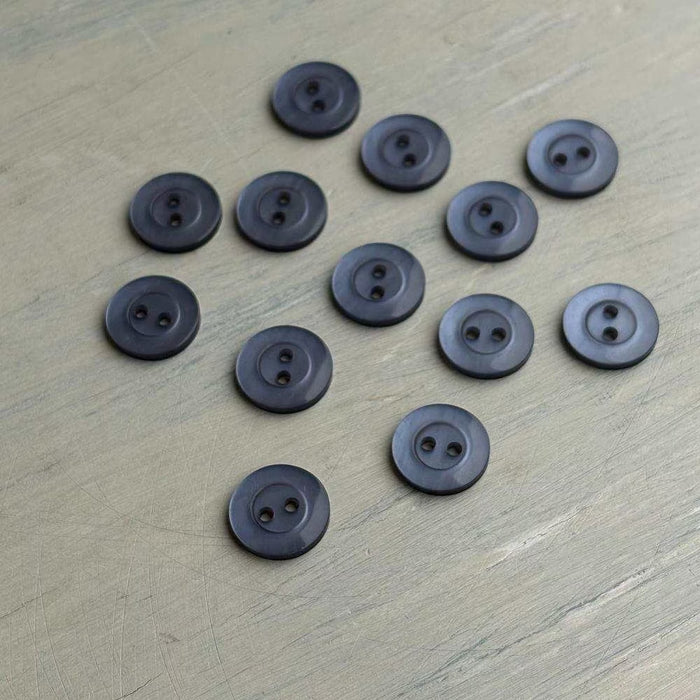 Abbey Purely Wool 2-Hole Buttons – Platinum Grey-Buttons-Trendy Trims-11.5 mm (18L)-Wild & Woolly Yarns