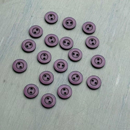Abbey Purely Wool 2-Hole Buttons – Smokey Grape-Buttons-Trendy Trims-11.5 mm (18L)-Wild & Woolly Yarns