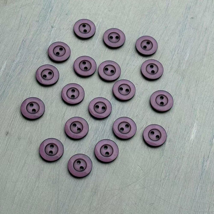 Abbey Purely Wool 2-Hole Buttons – Smokey Grape-Buttons-Trendy Trims-11.5 mm (18L)-Wild & Woolly Yarns