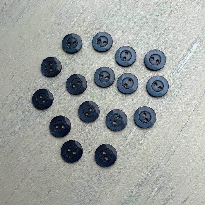 Abbey Purely Wool 2-Hole Buttons – Steel Blue-Buttons-Trendy Trims-11.5 mm (18L)-Wild & Woolly Yarns