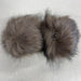 Faux fur pom poms with snap fastener, 12cm diameter, perfect for beanies.