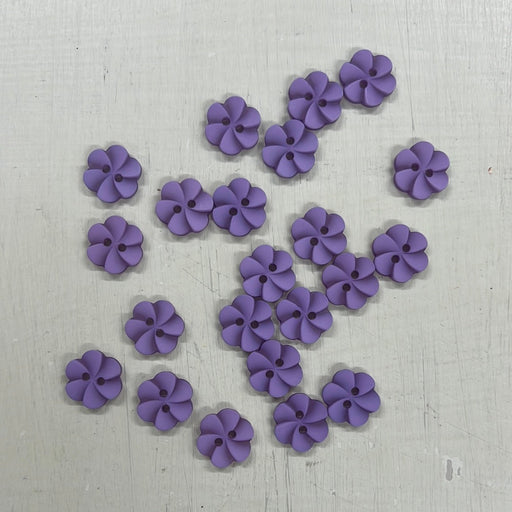 Flower Buttons - Purple (15mm)-Buttons & Snaps-Wild and Woolly Yarns