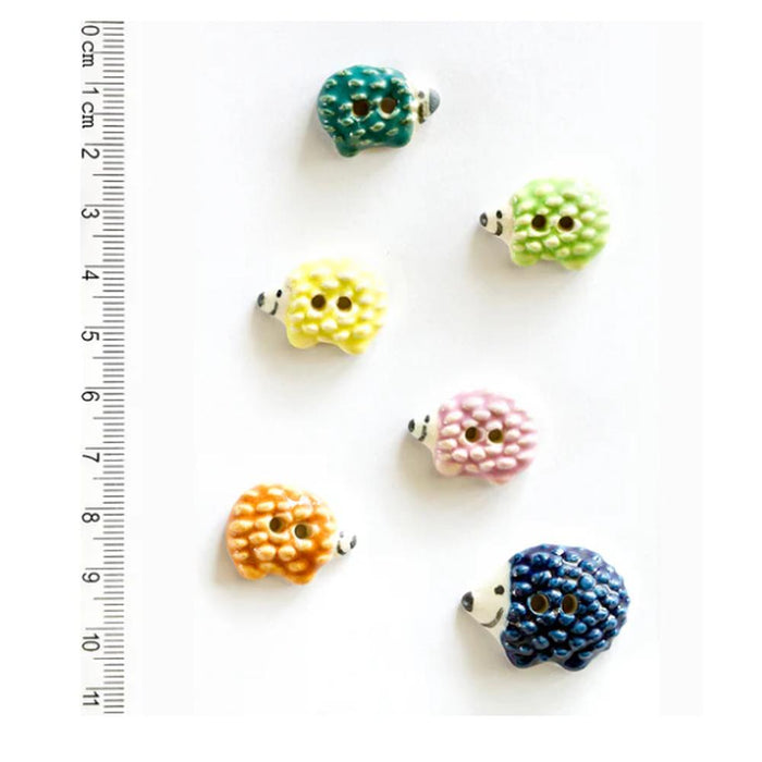 Handmade Buttons Hedgehog - Set of 5 (L115)-Buttons & Snaps-Wentworth Distributors-Wild & Woolly Yarns