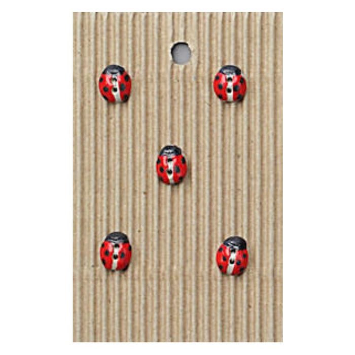 Handmade Buttons Ladybug - Set of 5 (L530)-Buttons & Snaps-Wentworth Distributors-Wild & Woolly Yarns