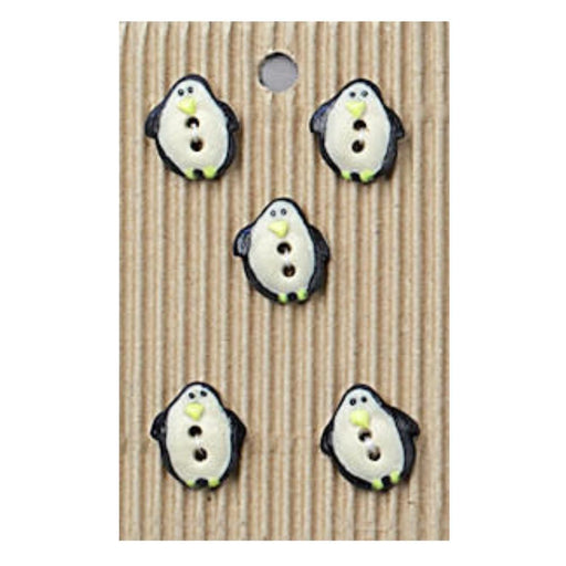 Handmade Buttons Penguin - Set of 5 (L544)-Buttons & Snaps-Wentworth Distributors-Wild & Woolly Yarns
