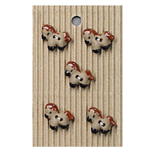 Handmade Buttons Teeny Horse - Set of 5 (L542)-Buttons & Snaps-Wentworth Distributors-Wild & Woolly Yarns