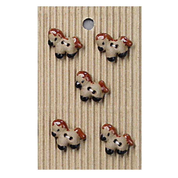 Handmade Buttons Teeny Horse - Set of 5 (L542)-Buttons & Snaps-Wentworth Distributors-Wild & Woolly Yarns