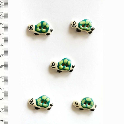 Handmade Buttons Tortoise - Set of 5 (L123)-Buttons & Snaps-Wild and Woolly Yarns
