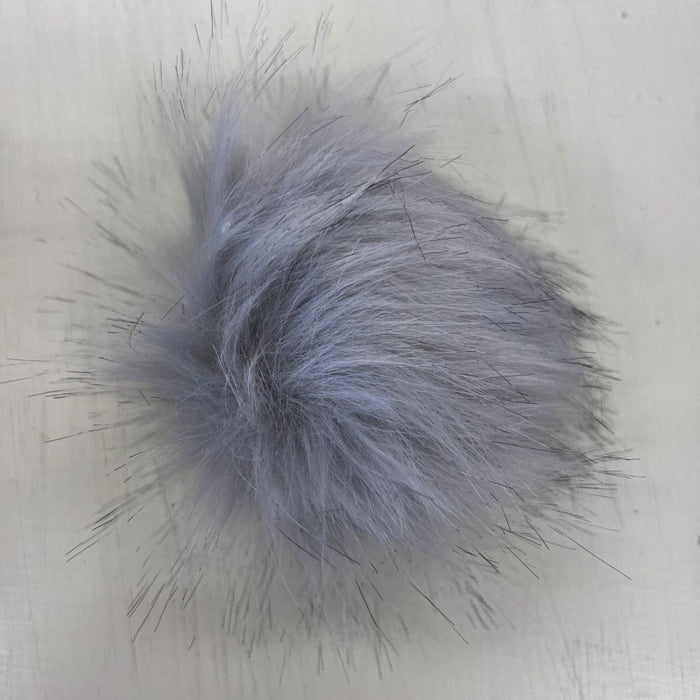Pom Poms Grey - 10cm with Snap Fastener-Buttons & Snaps-Wild and Woolly Yarns