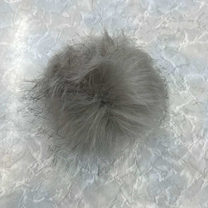 Pom Poms - Medium (6cm) Elastic Loop-Buttons & Snaps-Wild & Woolly Yarns-Grey-Wild & Woolly Yarns