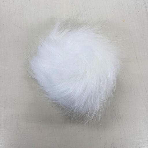 Pom Poms White - 10cm with Snap Fastener-Buttons & Snaps-Wild and Woolly Yarns