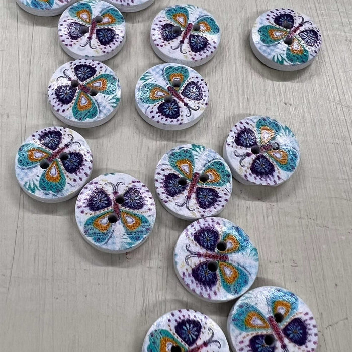 Wooden Buttons - Design 1 (15mm)-Buttons & Snaps-Wild & Woolly Yarns-Wild & Woolly Yarns