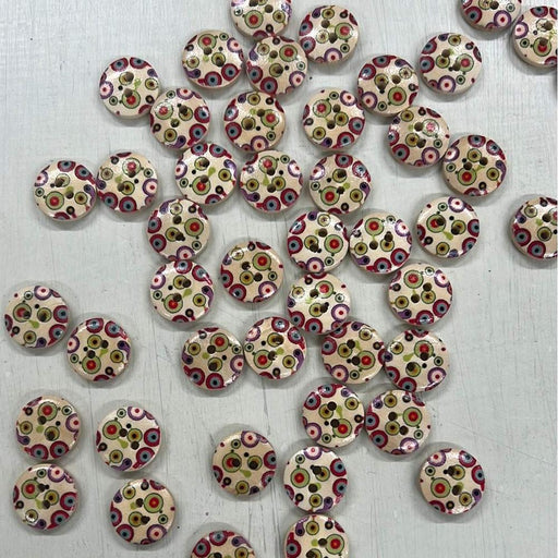 Wooden Buttons - Design 10 (15mm)-Buttons & Snaps-Wild & Woolly Yarns-Wild & Woolly Yarns