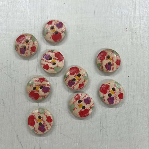 Wooden Buttons - Design 14 (15mm)-Buttons & Snaps-Wild & Woolly Yarns-Wild & Woolly Yarns
