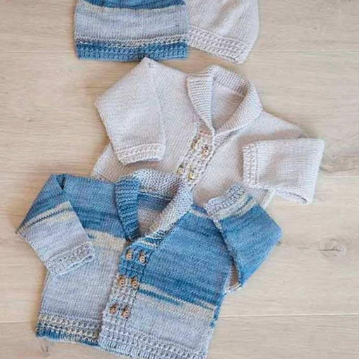 Summer V-Neck Jacket & Hat Knit Kit - Bio Bimbo-Knit Kits-Wild & Woolly Yarns-Newborn / 3 months-0048-Wild & Woolly Yarns