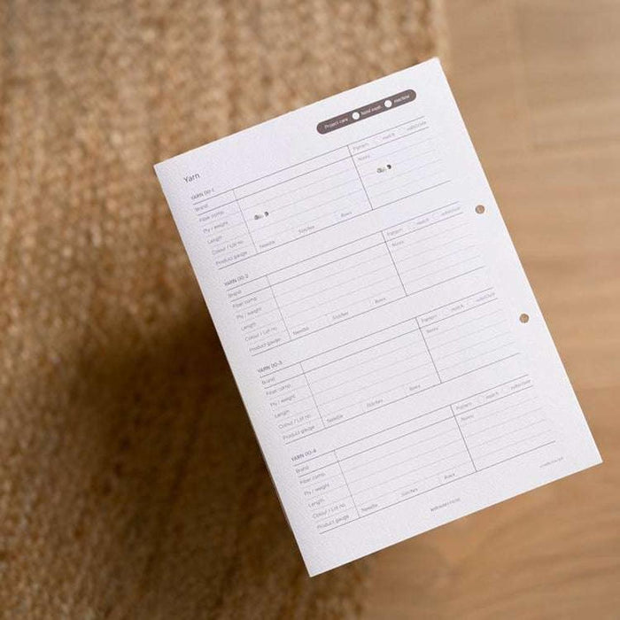 Knit Notes Folder / A4-Knit Notes-Up to 2 Yarns-Single-Wild & Woolly Yarns
