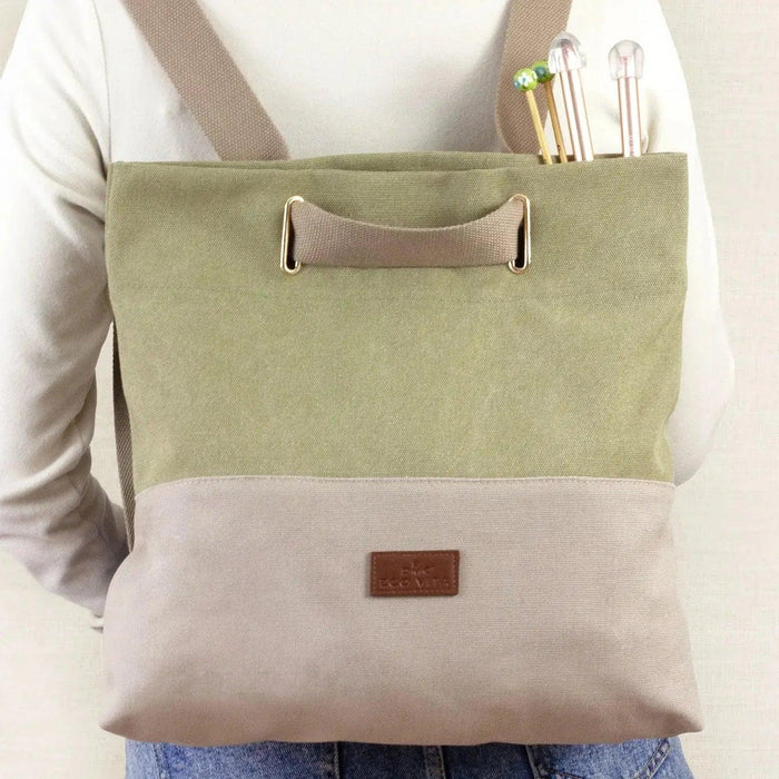 DMC Eco Vita Knitting & Crochet Backpack - Khaki-Knitting Bag-CraftCo-Wild & Woolly Yarns