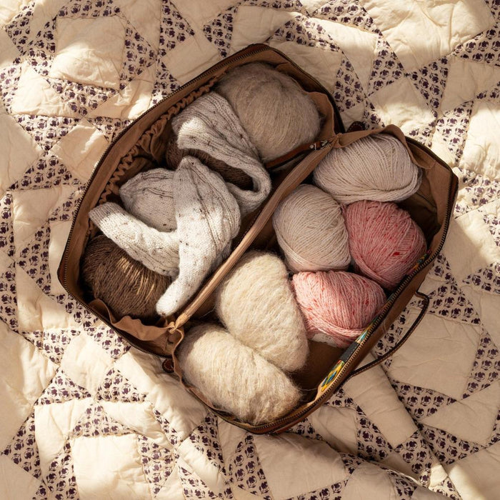 Project 104 Knitting Project Bag (Walnut)-Knitting Bag-RE:DESIGNED-Wild & Woolly Yarns