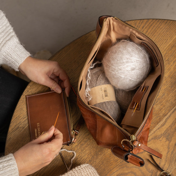 Project 13 Knitting Bag (Walnut/Gold)