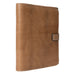 Project 14 interchangeable needle case in taupe leather with snap closure.