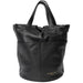 Black leather Project 24 Project Backpack, ideal knitting bag with multiple pockets and spacious compartment for organized crafting.