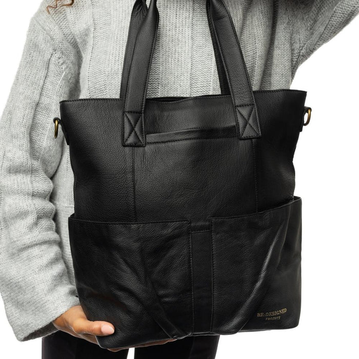 Project 25 Project Bag (Black)-Knitting Bag-Wild and Woolly Yarns