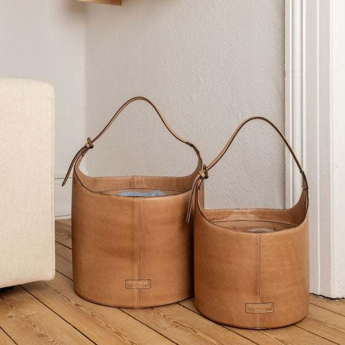 Project 26 Small Bucket Bag (Taupe)-Knitting Bag-RE:DESIGNED-Wild & Woolly Yarns