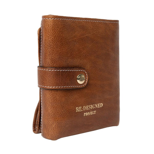 Handcrafted leather knitting case in walnut with gold detailing, featuring pockets and compartments for circular needles and accessories.