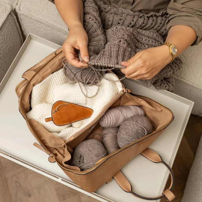 Project 39 Knitting Project Bag (Taupe)-Knitting Bag-RE:DESIGNED-Wild & Woolly Yarns