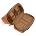 Knitting Bag - Project 45 in Walnut Leather with compartments for circular needles and notions.