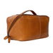 Project 9 Knitting Project Bag in Burned Tan/Brass leather with looped needle pocket.