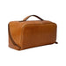 Project 9 Knitting Project Bag in Burned Tan/Brass leather, showcasing its compact and elegant design with a soft, patinated finish.