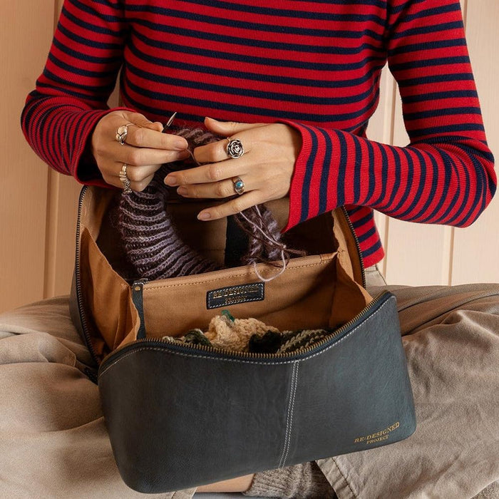 Project 9 Knitting Project Bag (Sapphire Blue)-Knitting Bag-RE:DESIGNED-Wild & Woolly Yarns