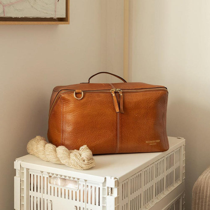Project 90 Knitting Project Bag (Burned Tan)-Knitting Bag-RE:DESIGNED-Wild & Woolly Yarns