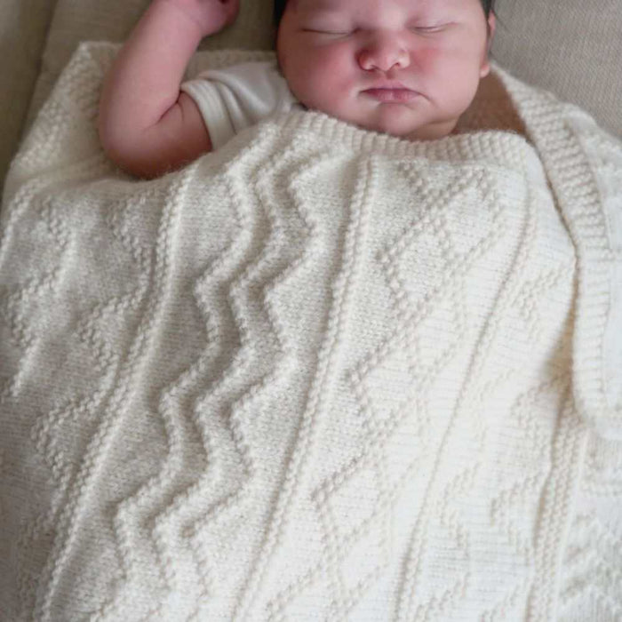 Building Blocks Baby Blanket Knit Kit-Knitting Kit-Wild & Woolly Yarns-White (1001)-Wild & Woolly Yarns