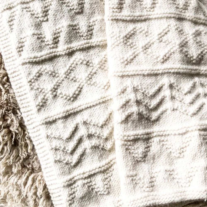 Building Blocks Baby Blanket Knit Kit-Knitting Kit-Wild & Woolly Yarns-White (1001)-Wild & Woolly Yarns