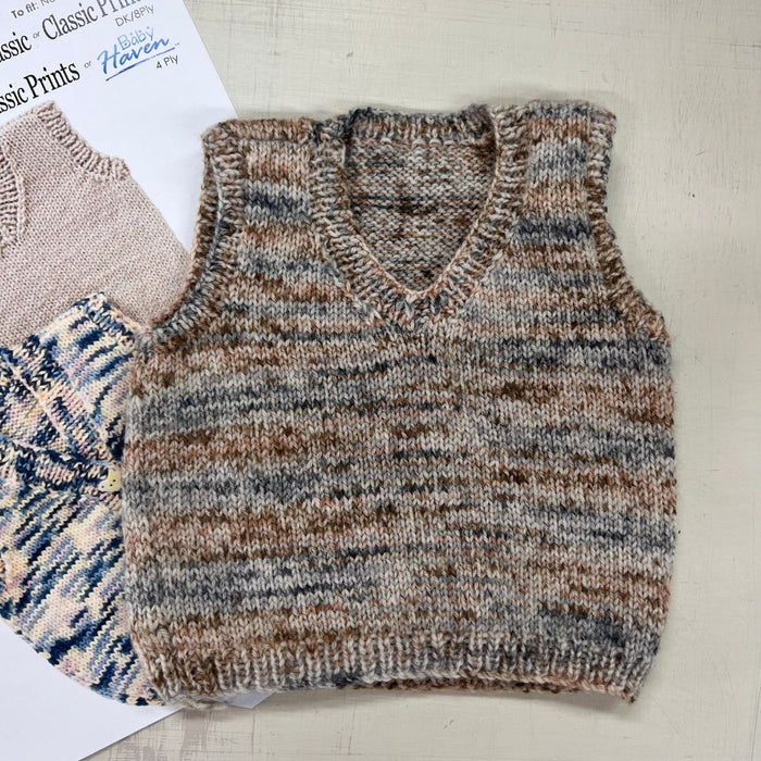 Classic Baby / Toddler Pullover Vest Knit Kit-Knitting Kit-Wild and Woolly Yarns