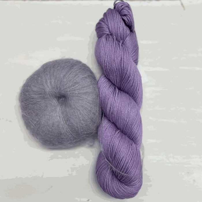 'Cosy' A Simple Scarf Knit Kit-Knitting Kit-Wild & Woolly Yarns-Road Trip & Natural Steel-Without Needles-Wild & Woolly Yarns