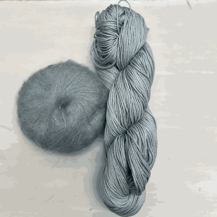 'Cosy' A Simple Scarf Knit Kit-Knitting Kit-Wild & Woolly Yarns-Road Trip & Natural Steel-Without Needles-Wild & Woolly Yarns