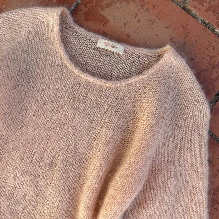 PetiteKnit Cumulus Blouse O-Neck Knit Kit-Knitting Kit-Wild & Woolly Yarns-XS/S/M/L-Snowflake (6001)-Wild & Woolly Yarns