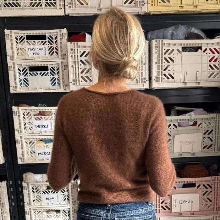 PetiteKnit Ivy Blouse Knit Kit-Knitting Kit-Wild & Woolly Yarns-XXS/XS-Cloud (300)-Wild & Woolly Yarns