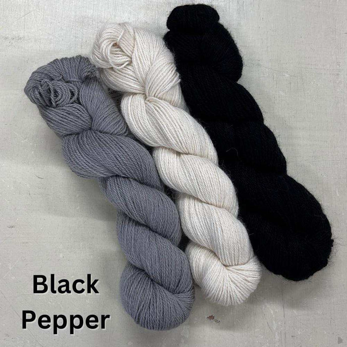 Silvana Shawl Knitting Kit-Knitting Kit-Wild & Woolly Yarns-Without Needles-Black Pepper-Wild & Woolly Yarns