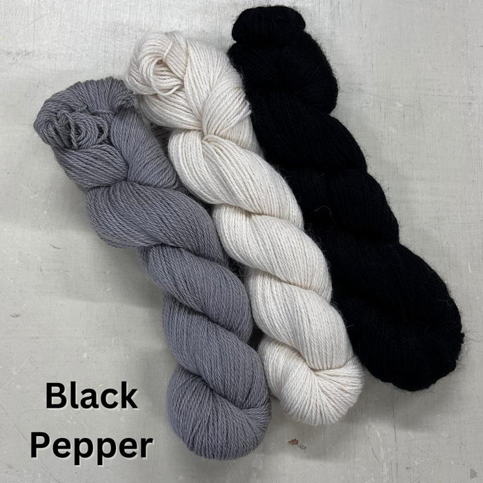 Silvana Shawl Knitting Kit-Knitting Kit-Wild & Woolly Yarns-Without Needles-Black Pepper-Wild & Woolly Yarns