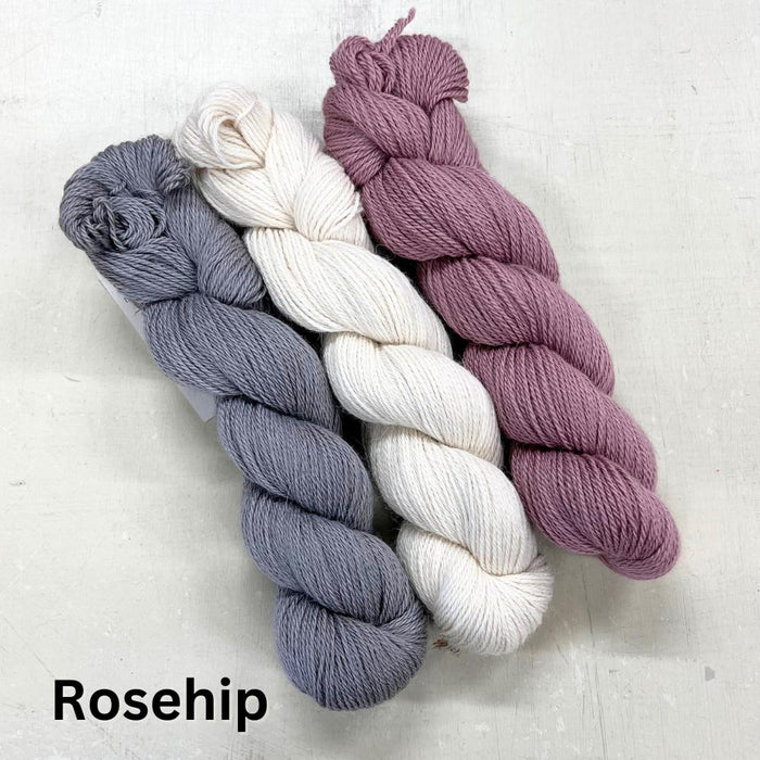 Silvana Shawl Knitting Kit-Knitting Kit-Wild & Woolly Yarns-Without Needles-Rosehip-Wild & Woolly Yarns