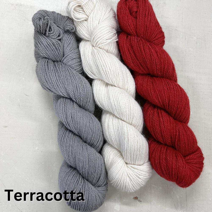 Silvana Shawl Knitting Kit-Knitting Kit-Wild & Woolly Yarns-Without Needles-Terracotta-Wild & Woolly Yarns